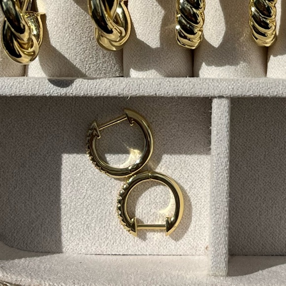 Timeless Mini Rhinestone “Martha” Hoops - Picture 5 of 7